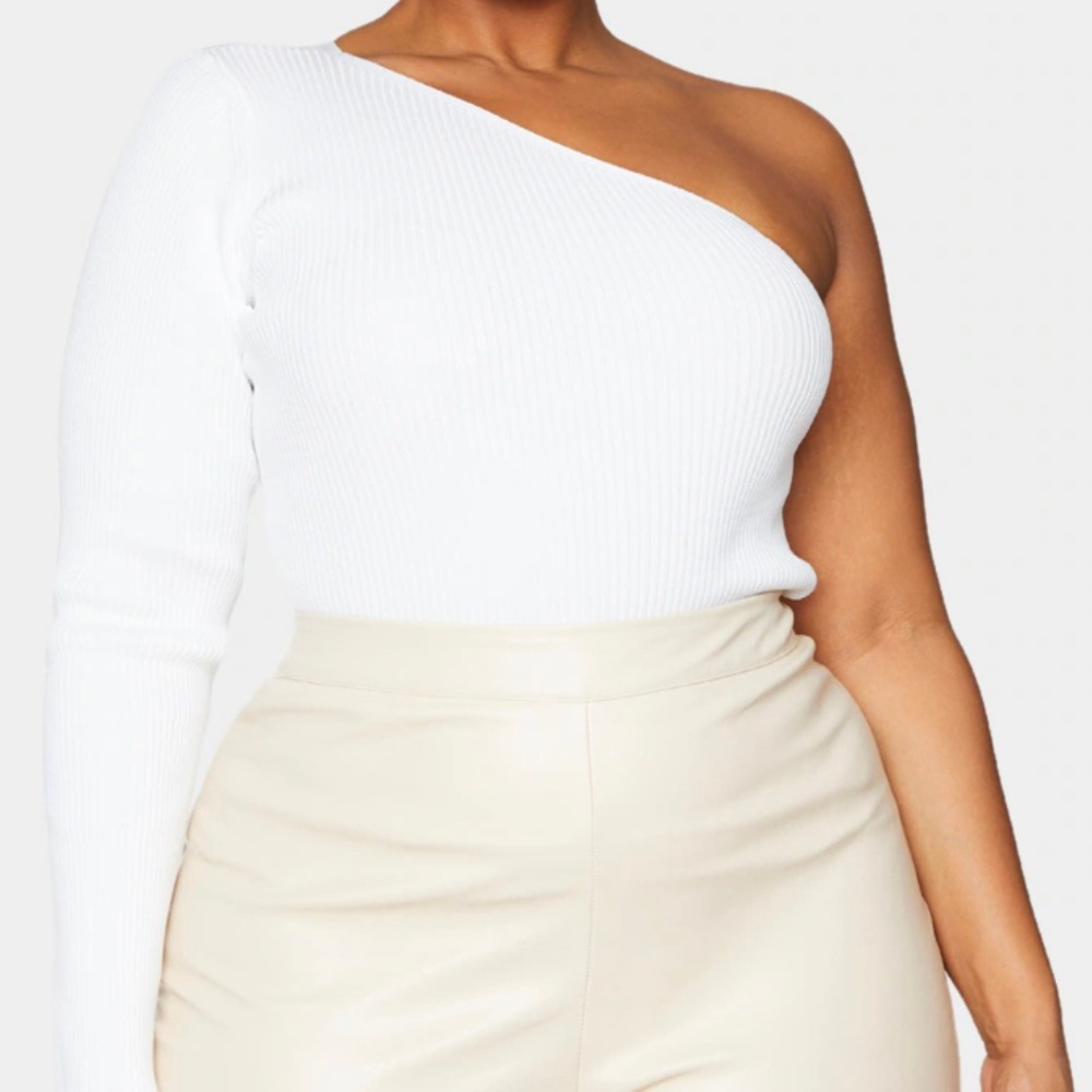 One shoulder ribbed top